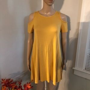 Mustard Color size medium cold shoulder shirt